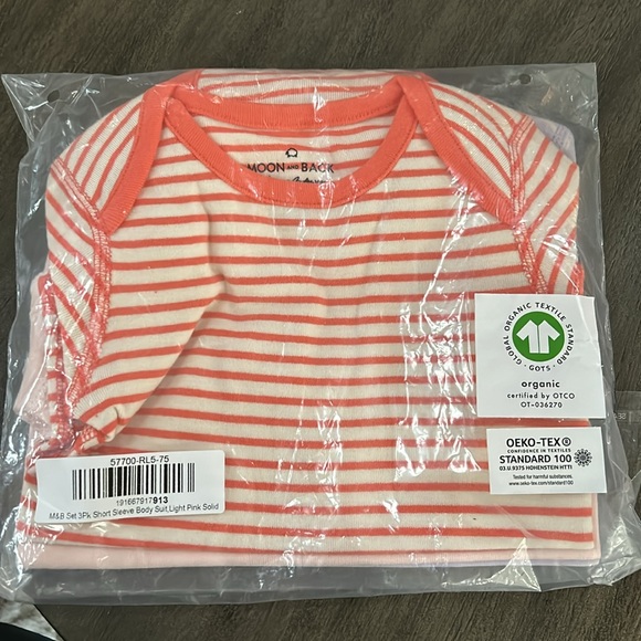 NWT Hanna Andersson 3 pack Organic Cotton Short Sleeve Onesie Bundle - Picture 2 of 3